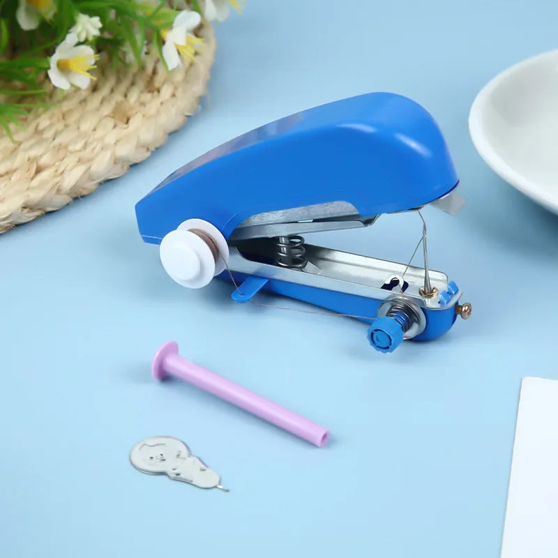 Home Handheld Sewing Machine Portable Outdoor Travel Clothes Fabrics DIY Stitching Sewing Tool Mini Manual Stitch Needlework