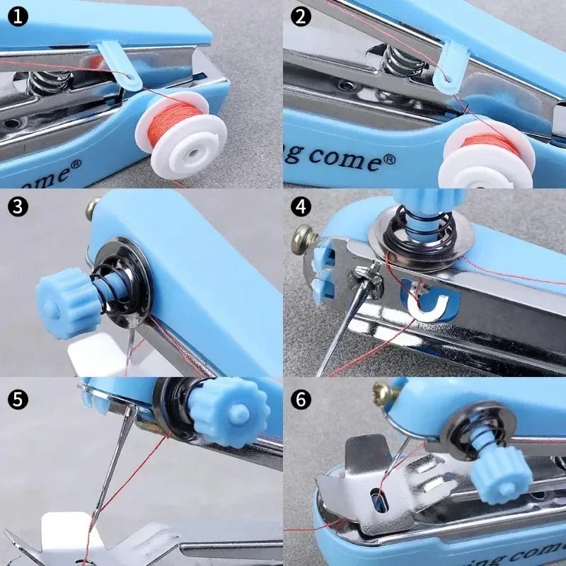 2/1Pcs Portable Manual Sewing Machines Mini Cordless Handheld Stitch For Repair Clothes Leather Fabric Household DIY Sewing Tool