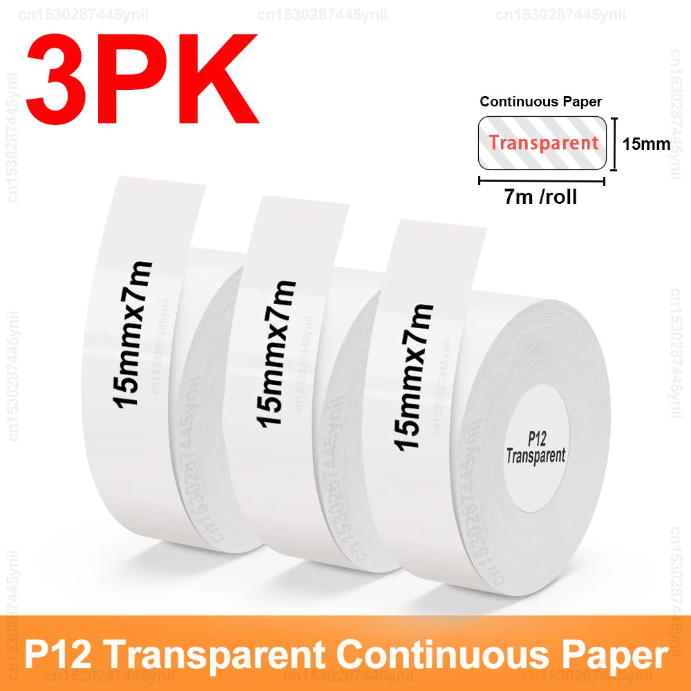 Portable Label Maker P12 Wireless Bluetooth Continuous Label Printer Handheld Machine DIY Self adhesive Continuous Label Tape