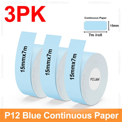 Portable Label Maker P12 Wireless Bluetooth Continuous Label Printer Handheld Machine DIY Self adhesive Continuous Label Tape