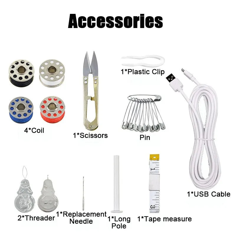 Mini Sewing Machine Handheld Mending Machine Plastic 2 Speed Single Thread Stitching Electric Sewing Small Gadget Dropshipping