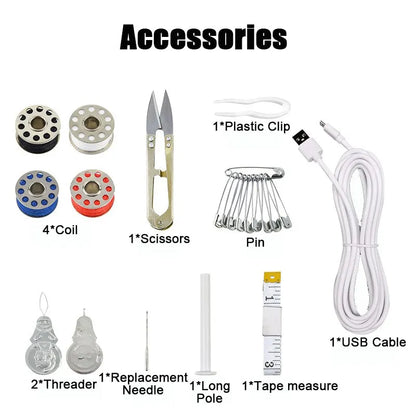 Mini Sewing Machine Handheld Mending Machine Plastic 2 Speed Single Thread Stitching Electric Sewing Small Gadget Dropshipping